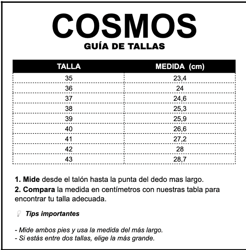 Guía de tallas