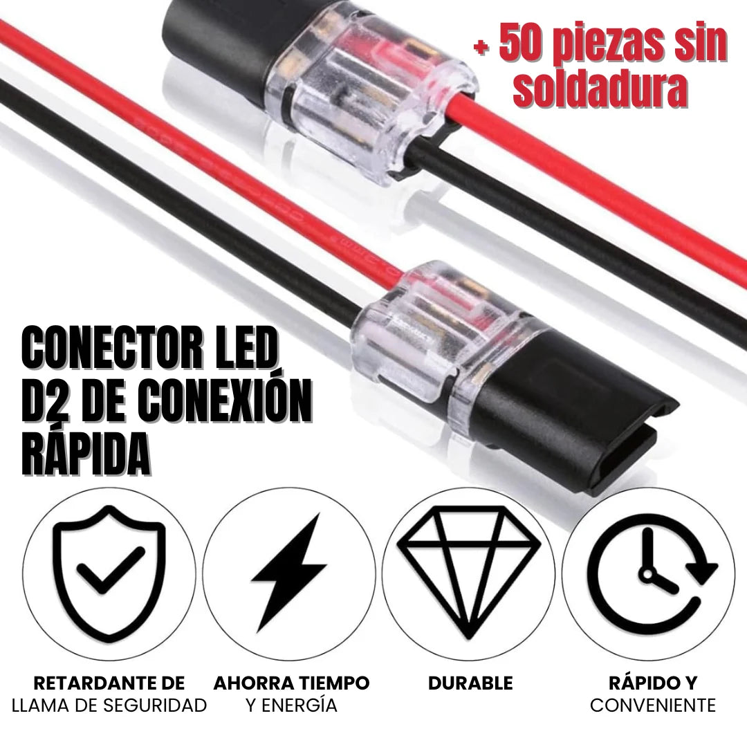 Conector D2 negro y transparente de Bodega
